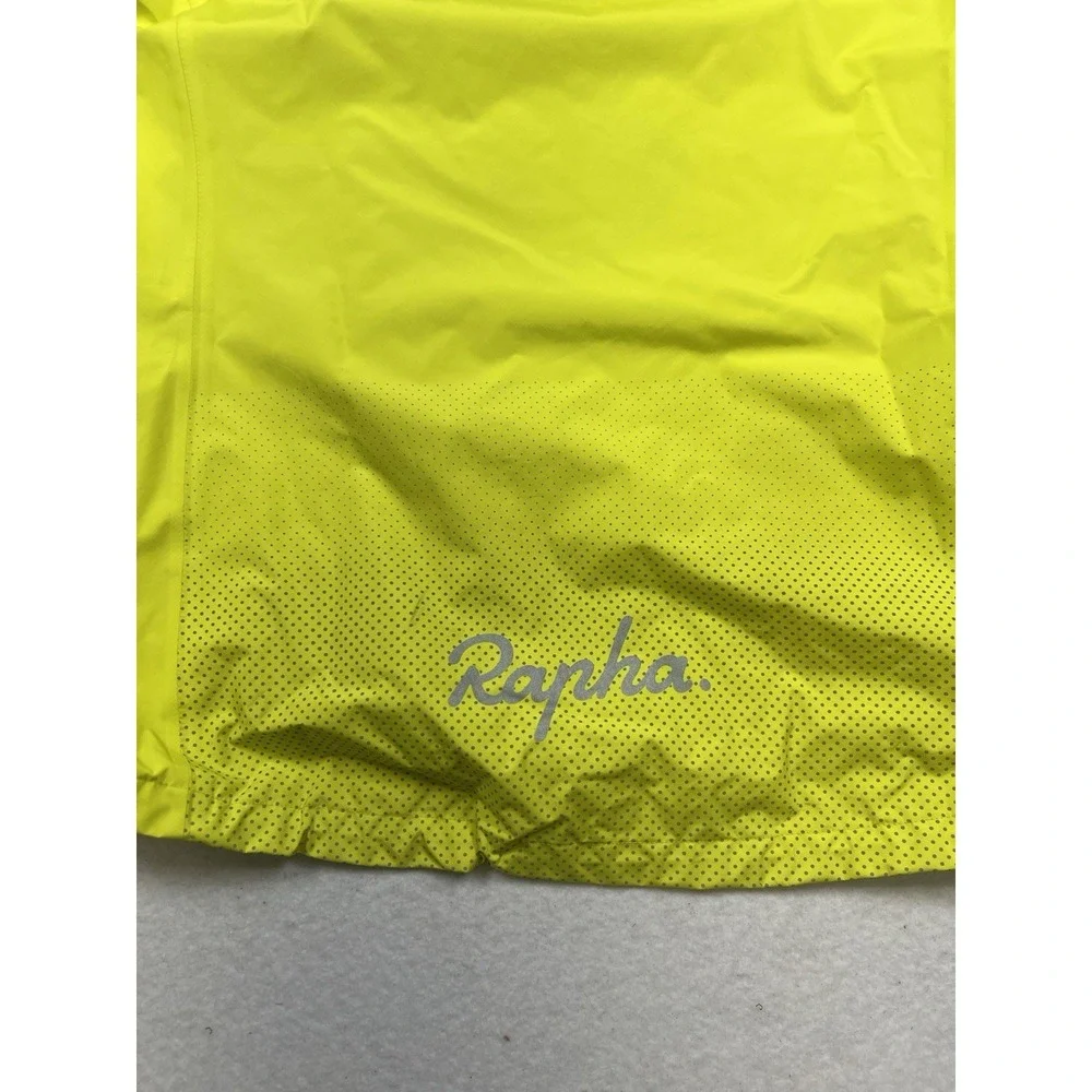 Rapha Commuter Cycling Jacket Yellow Hooded Waterproof Hi Vis Rain Mens - Med
